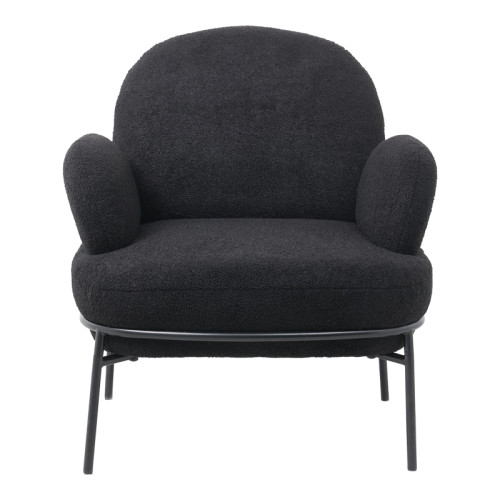 Armchair Jaycob pakoworld boucle black-black metal leg 74x71x83cm