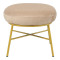 Stool Susanna pakoworld velvet beige-golden metal leg 56x47x40cm