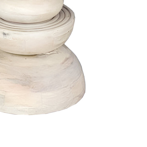 Gerardo Inart coffee table white wash-natural solid acacia wood D55x55cm