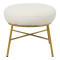 Stool Susanna pakoworld boucle cream-golden metal leg 56x47x40cm