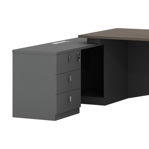 Work desk professional left corner Denith charcoal-walnut 220x180x75cm Work desk professional left corner Denith charcoal-walnut 220x180x75cm