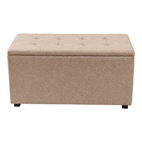 Stool-trunk Corben pakoworld fabric beige 80x43x45cm