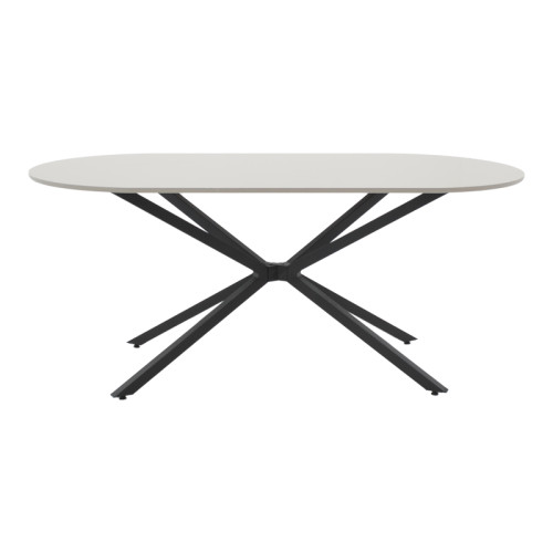 Table Lerdion pakoworld mocha mdf-black metal 180x90x75cm