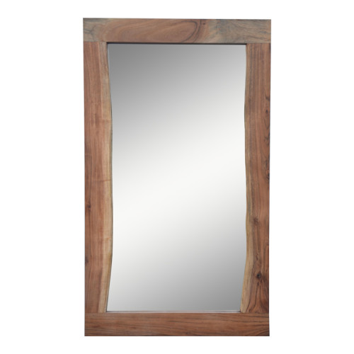 Mirror Mirdeo Inart light walnut solid mango wood 70x3x120cm