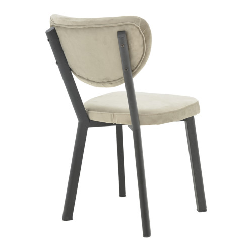 Chair Joley pakoworld grey velvet-black metal leg 45x39x86.5cm