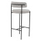 Bar stool Labrow pakoworld grey teddy fabrivc-black metal 51x51x100cm