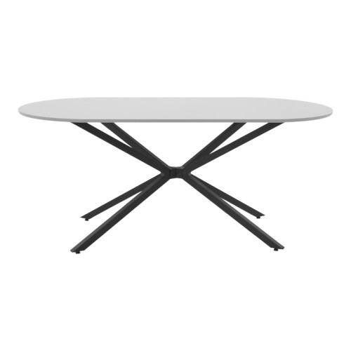 Table Lerdion pakoworld grey mdf-black metal 180x90x75cm