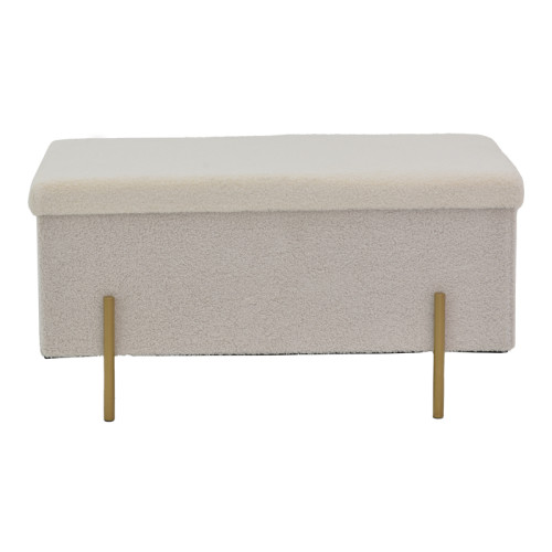 Stool-trunk Ziwel pakoworld teddy white-golden 80x40x40cm