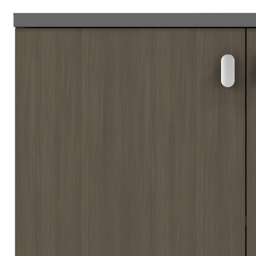 Low cabinet  professional Denith pakoworld dark grey-walnut 80x40x80cm