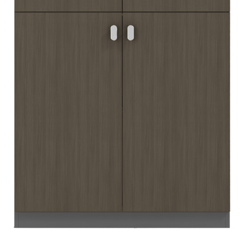 Office bookcase professional Denith pakoworld dark grey-walnut 80x40x200cm Office bookcase professional Denith pakoworld dark grey-walnut 80x40x200cm
