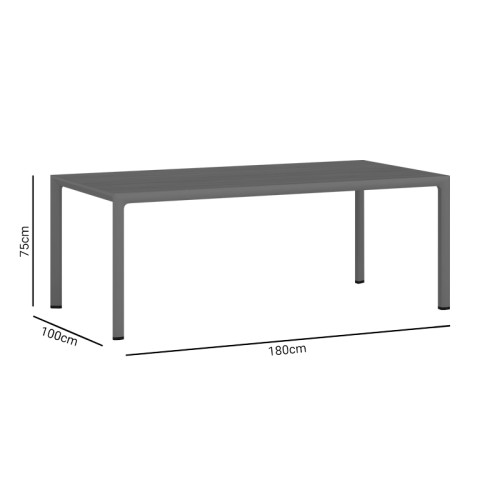 Conference table professional Denith pakoworld dark grey-walnut 180x100x75cm