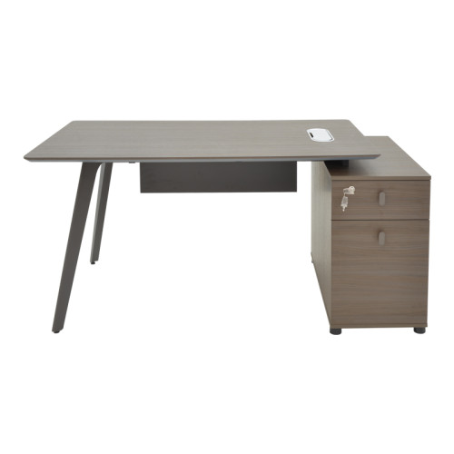 Work professional desk Denith pakoworld charcoal-walnut 160x75x75cm