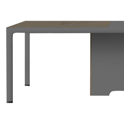 Conference table professional Denith pakoworld dark grey-walnut 240x120x75cm