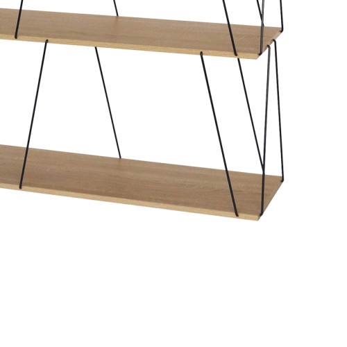 Side table-shelf Tars pakoworld oak-black 120x30x9.cm