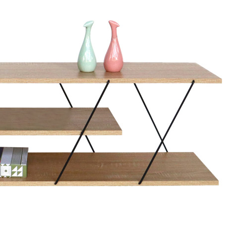 Coffee table Tars pakoworld oak-black 120x30x33cn