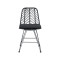 Garden chair Naoki pakoworld with cushion pe black-metal black leg 44x58x82cm