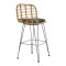 Garden bar stool Naoki pakoworld with cusion pe natural-metal black leg 45x51x107cm