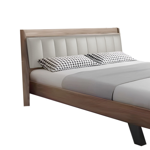 Double bed Frankly pakoworld oak-beige pu 150x200cm