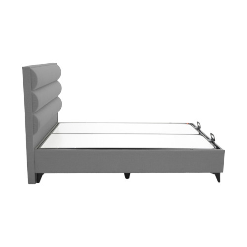 Single bed Luxe pakoworld with storage space grey fabric 120x200cm