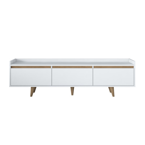 TV cabinet Hafmi pakoworld white walnut melamine-black metal legs 180x29.7x51.8cm