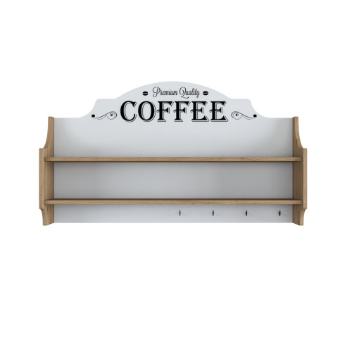 Wall shelf Barke pakoworld walnut-white melamine 120x25x70cm Wall shelf Barke pakoworld walnut-white melamine 120x25x70cm