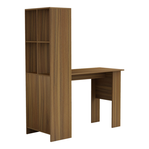 Office bookcase-desk Acumen pakoworld melamine walnut 120x50x150cm Office bookcase-desk Acumen pakoworld melamine walnut 120x50x150cm