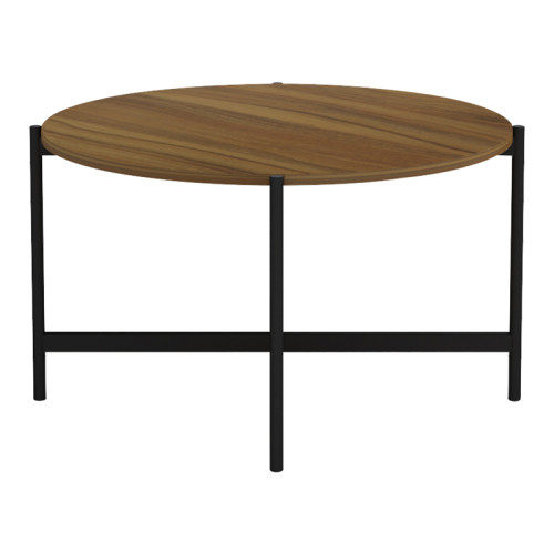 Coffee table Aisle pakoworld melamine walnut-black D80x45cm