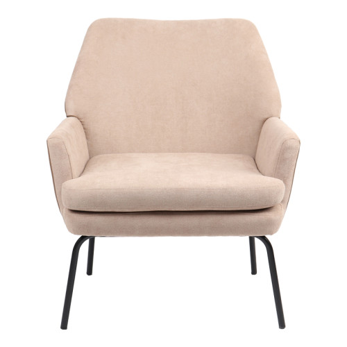 Armchair Kieran pakoworld fabric brown black leg 67x89x86cm