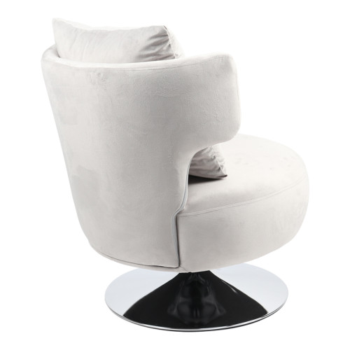 Armchair with cushion Percival pakoworld fabric grey-chrome base 76x67x76cm