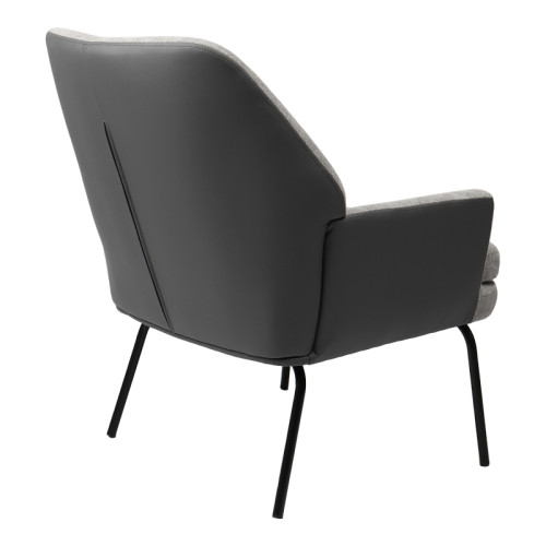 Armchair Kieran pakoworld fabric gre- black leg 67x89x86cm