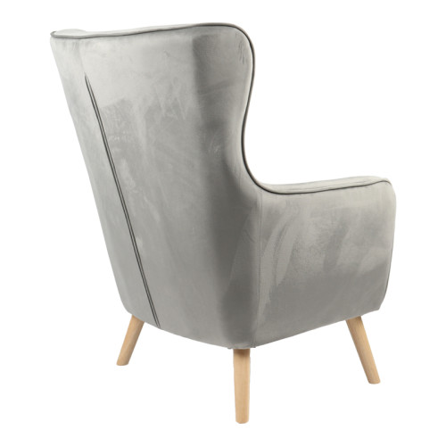 Armchair Insicive pakoworld grey fabric - natural leg 67x89x86cm