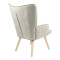 Armchair Fluffy pakoworld velvet fabric beige-natural leg 75x69x96cm