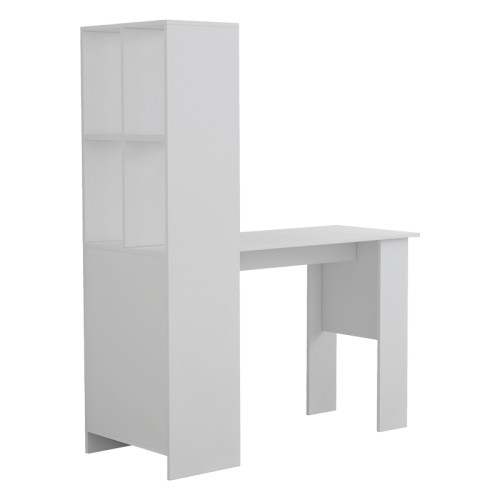 Office bookcase-desk Acumen pakoworld melamine white 120x50x150cm Office bookcase-desk Acumen pakoworld melamine white 120x50x150cm