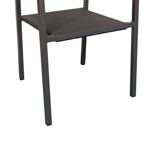 Aluminum armchair Savor pakoworld stackable anthracite frame-textilene natural rattan 55x58x63cm Aluminum armchair Savor pakoworld stackable anthracite frame-textilene natural rattan 55x58x63cm