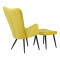 Armchair with footstool Dorita pakoworld velvet yellow-black leg 68.5x76x103cm