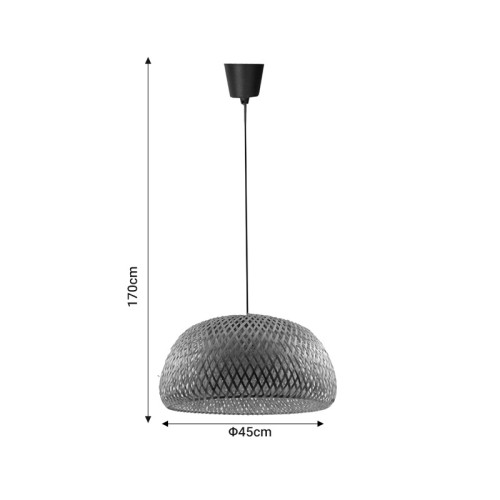 Ceiling light Karlo Inart E27 natural bamboo D45x170cm