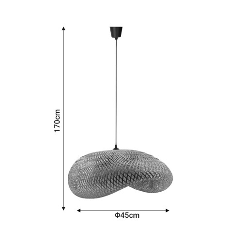 Ceiling light Bobon Inart E27 natural bamboo D76x174cm