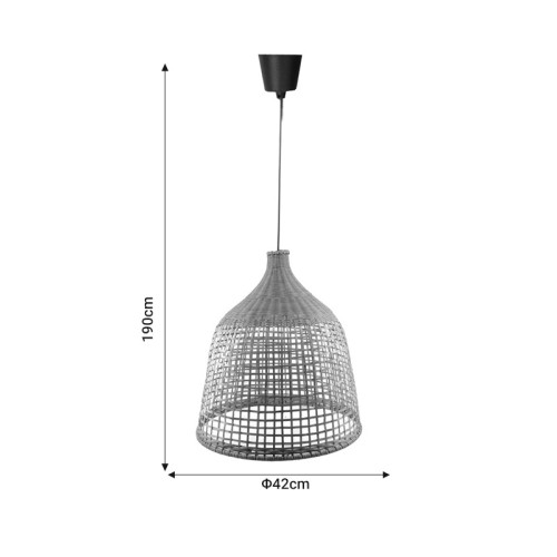 Ceiling light Axien Inart E27 natural bamboo D42χ190cm