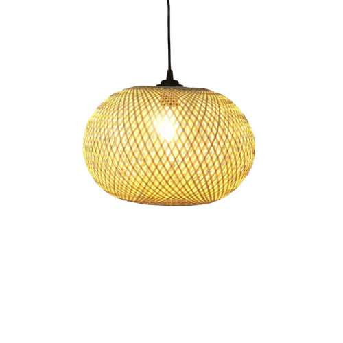 Ceiling light Universe Inart E27 natural bamboo D38χ175cm