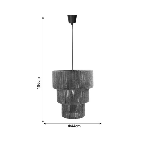 Ceiling light Populy Inart E27 brown paper rope D44x186cm Ceiling light Populy Inart E27 brown paper rope D44x186cm