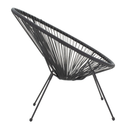 Acapulco armchair pakoworld metal black- pe black 71x76x85cm Acapulco armchair pakoworld metal black- pe black 71x76x85cm