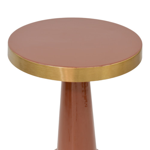 Side table Easyful Inart rotten apple-gold metal D40x65cm