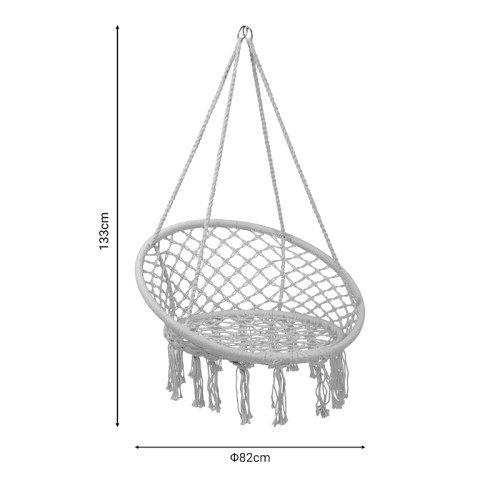 Hammock seat Eventful pakoworld rope beige 82x82x133cm Hammock seat Eventful pakoworld rope beige 82x82x133cm