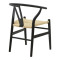 Chair Wishbone pakoworld black rubberwood-natural rope 53x55x76cm