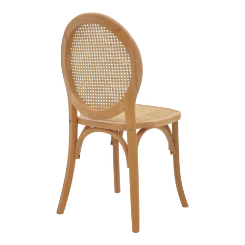 Chair Camil pakoworld natural beech wood-natural rattan 45x50x94cm