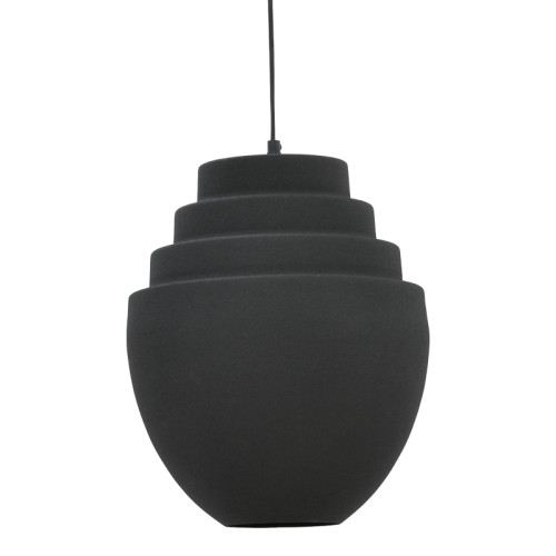 Ceiling lamp Kelsy Inart E27 black metal D30x122cm