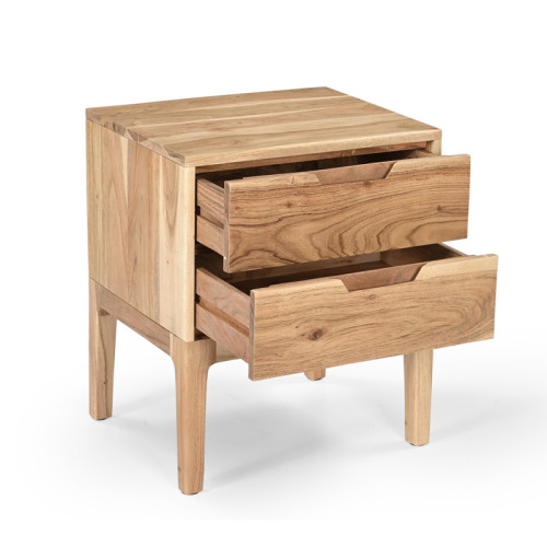 Snooze Inart bedside table solid acacia wood 43x35.5x51cm