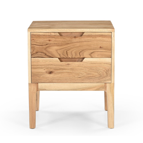 Snooze Inart bedside table solid acacia wood 43x35.5x51cm
