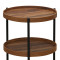 Side table Portogie pakoworld mdf walnut - metal black D40x50cm