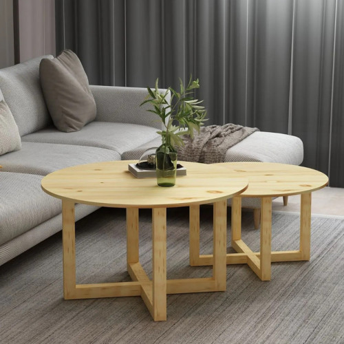 Coffee table Darko pakoworld set 2 pieces natural